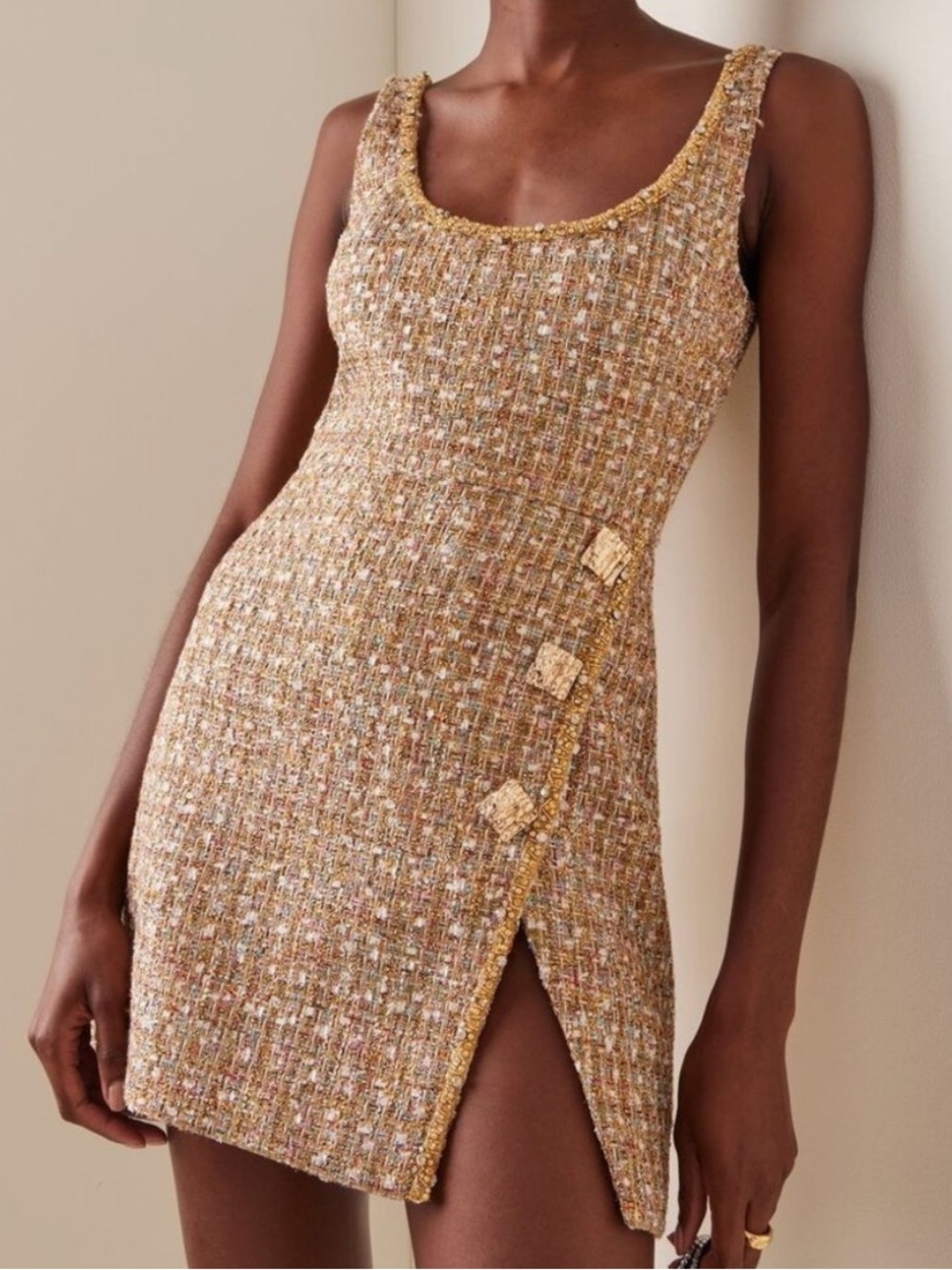 Self Portrait Tinsel Boucle Tweed Mini Dress Size 4